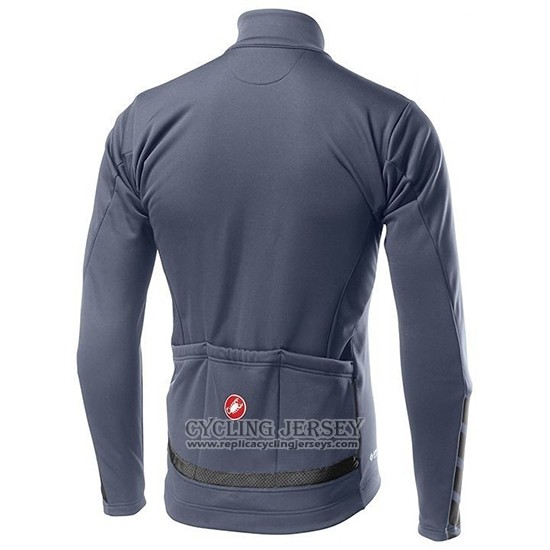 2019 Cycling Jersey Castelli Raddoppia 2 Gray Silver Long Sleeve And Bib Tight